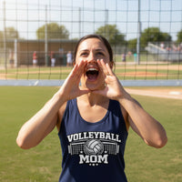 Volleyball Mom Tank Top – Cute & Bold Volleyball Fan Design Midnight Navy - FRONT