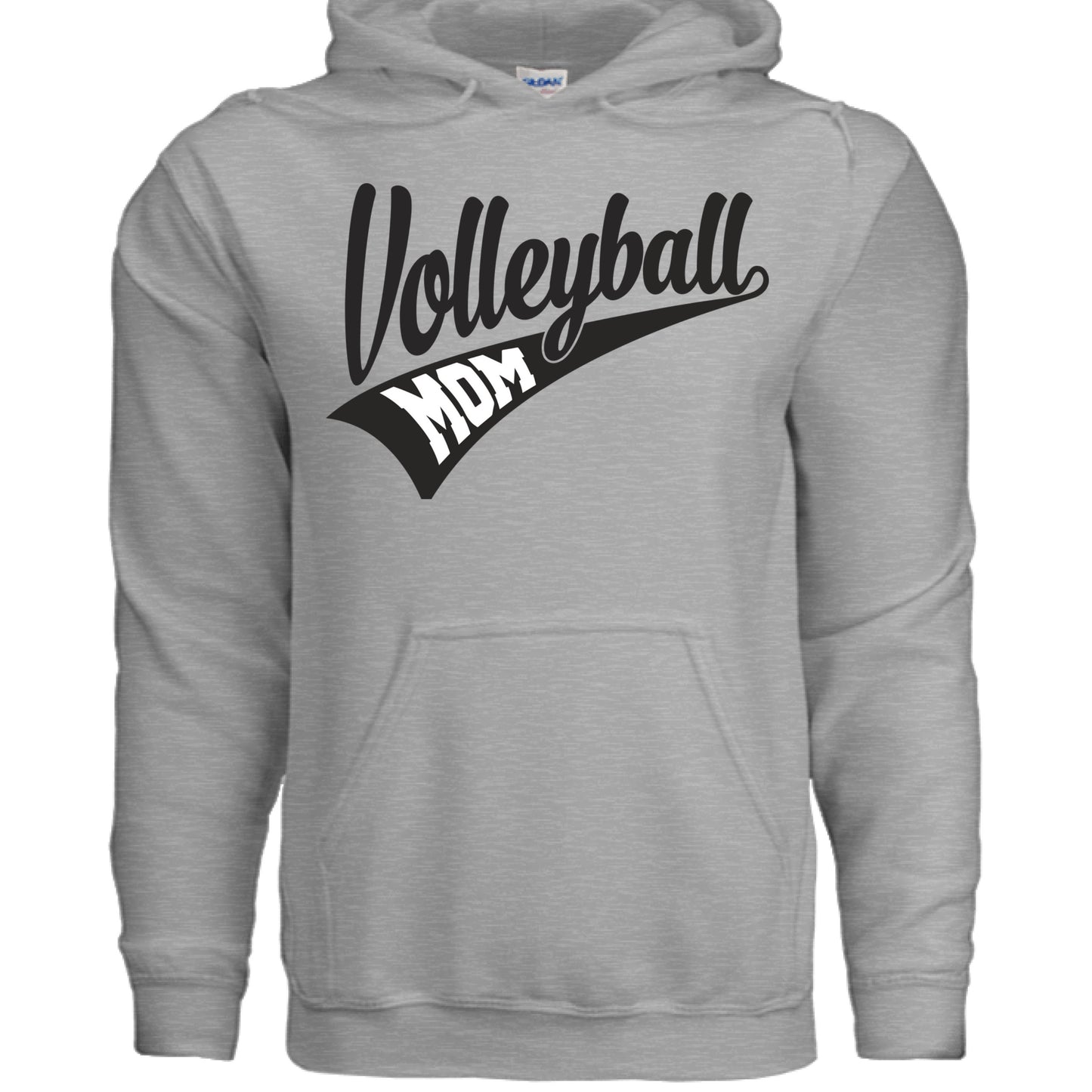 Volleyball Mom Vibes – Stylish Sports Parent Pride Statement Hoodie SPORT GREY - FRONT