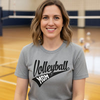 Volleyball Mom Vibes – Stylish Sports Parent Pride Statement T-Shirt ATHLETIC HEATHER - FRONT