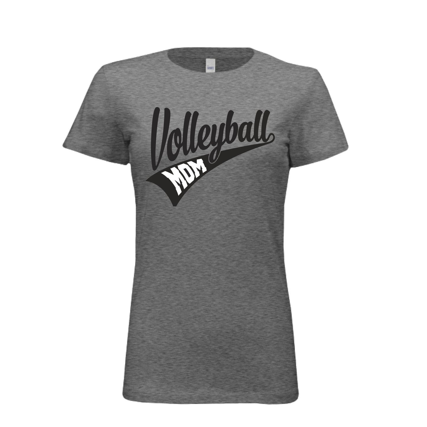 Volleyball Mom Vibes – Stylish Sports Parent Pride Statement T-Shirt DEEP HEATHER - FRONT