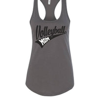 Volleyball Mom Vibes – Stylish Sports Parent Pride Statement Tank Top Dark Gray - FRONT
