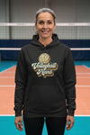 Volleyball Nana Groovy Retro Sports Family Fan Hoodie BLACK - SF500 - FRONT