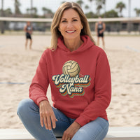 Volleyball Nana Groovy Retro Sports Family Fan Hoodie RED - SF500 - FRONT