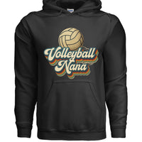 Volleyball Nana Groovy Retro Sports Family Fan Hoodie BLACK - SF500 - FRONT