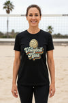 Volleyball Nana Groovy Retro Sports Family Fan T-Shirt BLACK - 6004 - FRONT