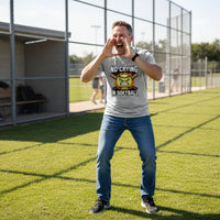 Flaming Softball Sports T-Shirt Design – Strong Athlete Energy Humor Graphic HEATHER GRAY - FRONT